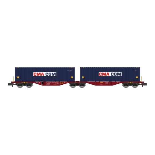 [N] : Wagon Sggmrss 80 TOUAX + 2 conteneurs 40’ CGA-CGM, Ep. VI – MIKADOTRAIN NW289