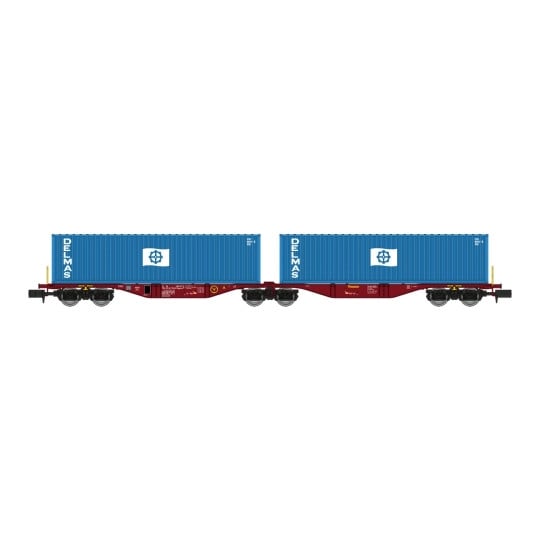 [N] : Wagon Sggmrss 80 TOUAX + 2 conteneurs 40’ DELMAS, Ep. VI – MIKADOTRAIN NW290