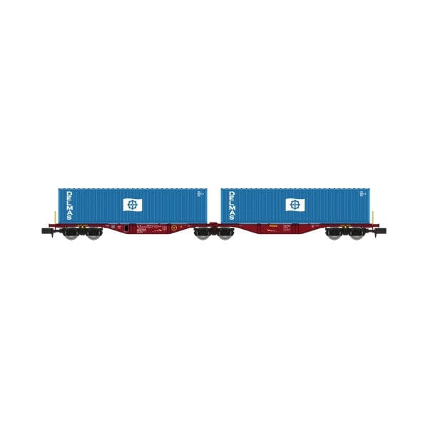[N] : Wagon Sggmrss 80 TOUAX + 2 conteneurs 40’ DELMAS, Ep. VI – MIKADOTRAIN NW290