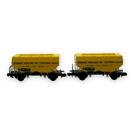 [N] : Coffret de 2 wagons céréaliers “Grands Moulins de Coutras”, SNCF, Ep. III – MIKADOTRAIN NW316