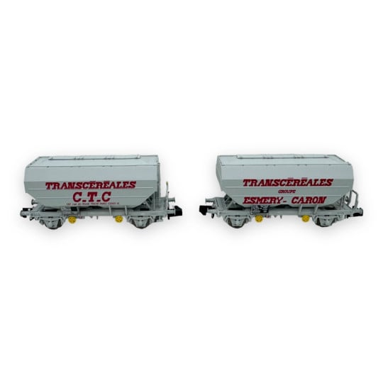 [N] : Coffret de 2 wagons céréaliers “Transcéréales Esmery-Caron et CTC”, SNCF, Ep. IV – MIKADOTRAIN NW317