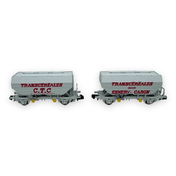[N] : Coffret de 2 wagons céréaliers “Transcéréales Esmery-Caron et CTC”, SNCF, Ep. IV – MIKADOTRAIN NW317