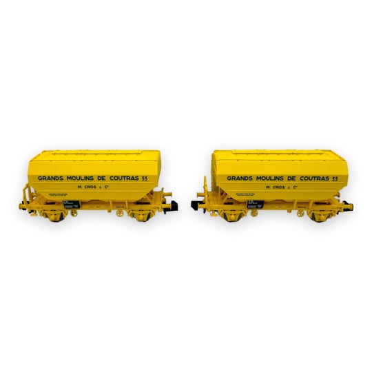 [N] : Coffret de 2 wagons céréaliers “Grands Moulins de Coutras”, SNCF, Ep. IV – MIKADOTRAIN NW320