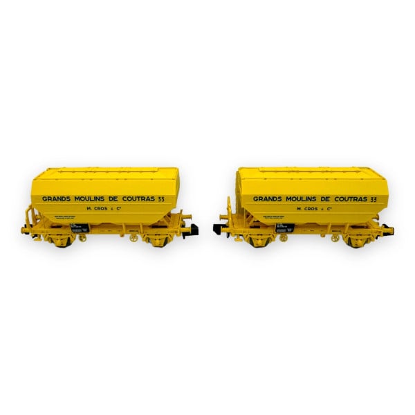 [N] : Coffret de 2 wagons céréaliers “Grands Moulins de Coutras”, SNCF, Ep. IV – MIKADOTRAIN NW320